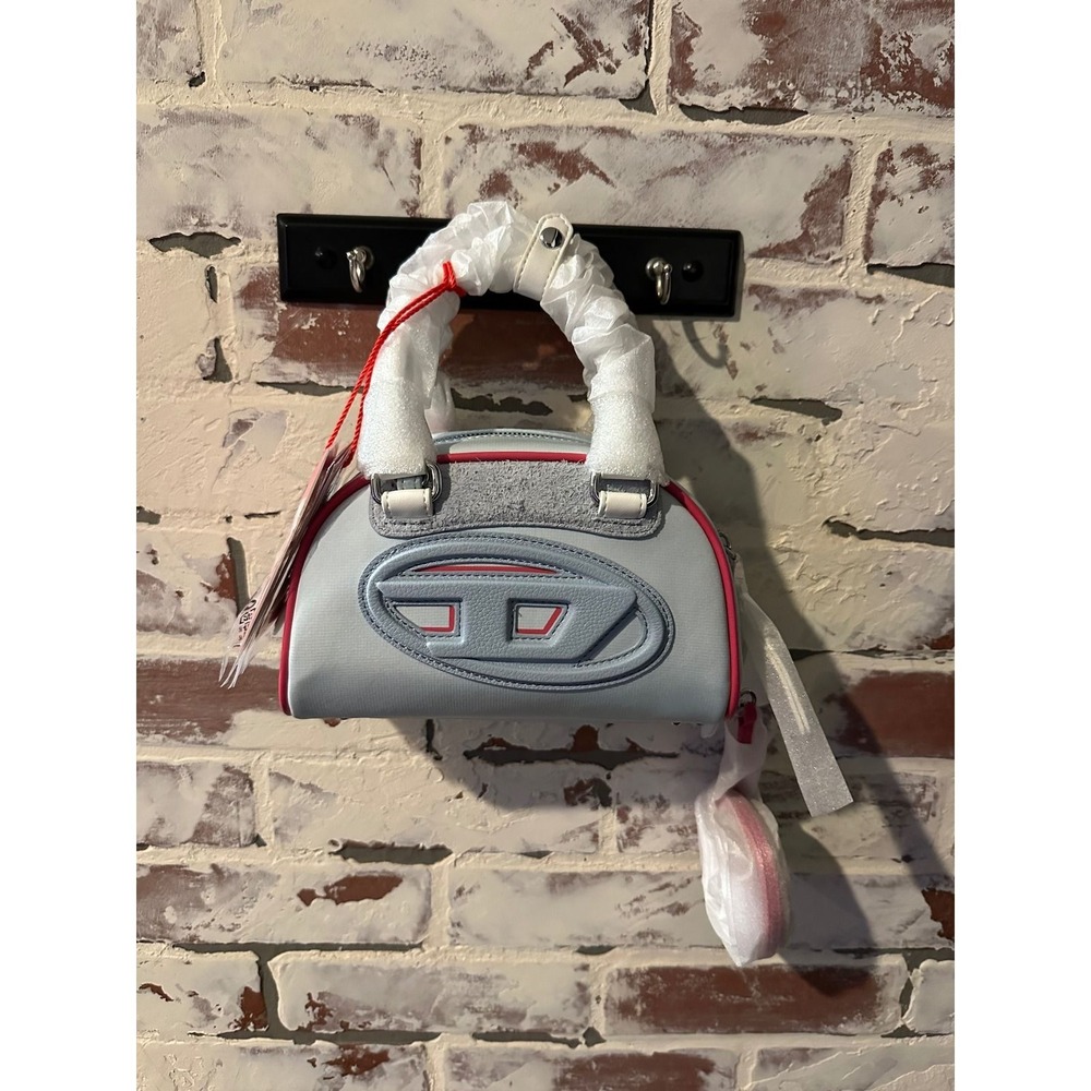Diesel 1DR Dome Crossbody Bag Light Blue Pink X10369 PR886 New
